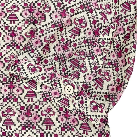 Maison Scotch Soda Cruise Collection Pink Tiki Silk Blend Top Size 1 Small - Picture 5 of 8